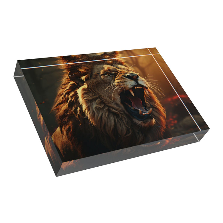 Majestic Lion Photo Block - Stunning Wildlife Decor for Animal Lovers